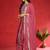 Floral Embroidered Pure Silk Thread Work Straight Kurta With Trousers & Dupatta