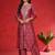 Floral Embroidered Pure Silk Thread Work Straight Kurta With Trousers & Dupatta