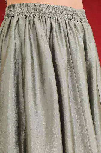 Women Angrakha Pure Silk Kurta with Sharara & Dupatta