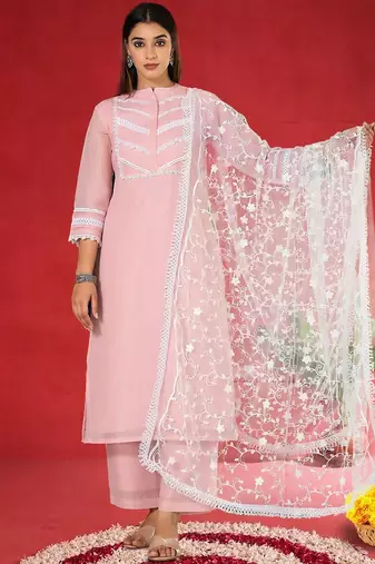 Women Floral Regular Kurta with Trousers & Dupatta