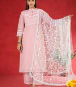 Women Floral Regular Kurta with Trousers & Dupatta