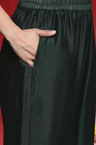 Ethnic Motifs Embroidered Thread Work Straight Kurta With Trousers & Dupatta