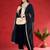 Floral Embroidered Velvet Zari Straight Kurta With Trousers & Dupatta