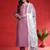 Embroidered Thread Work Round Neck Straight Kurta With Trousers & Dupatta