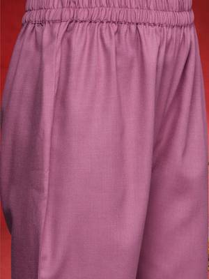 Embroidered Thread Work Round Neck Straight Kurta With Trousers & Dupatta 3