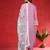 Embroidered Thread Work Round Neck Straight Kurta With Trousers & Dupatta