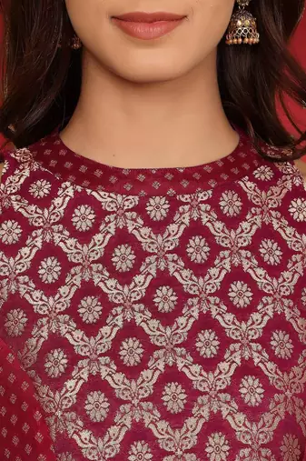 Women Ethnic Motifs Woven Design Kurta with Trouser & Dupatta