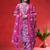 Floral Printed Thread Work Straight Kurta With Trousers & Dupatta