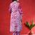 Floral Printed Thread Work Straight Kurta With Trousers & Dupatta