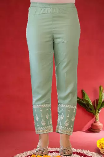 Women Ethnic Motifs Embroidered Kurta with Trouser & Dupatta