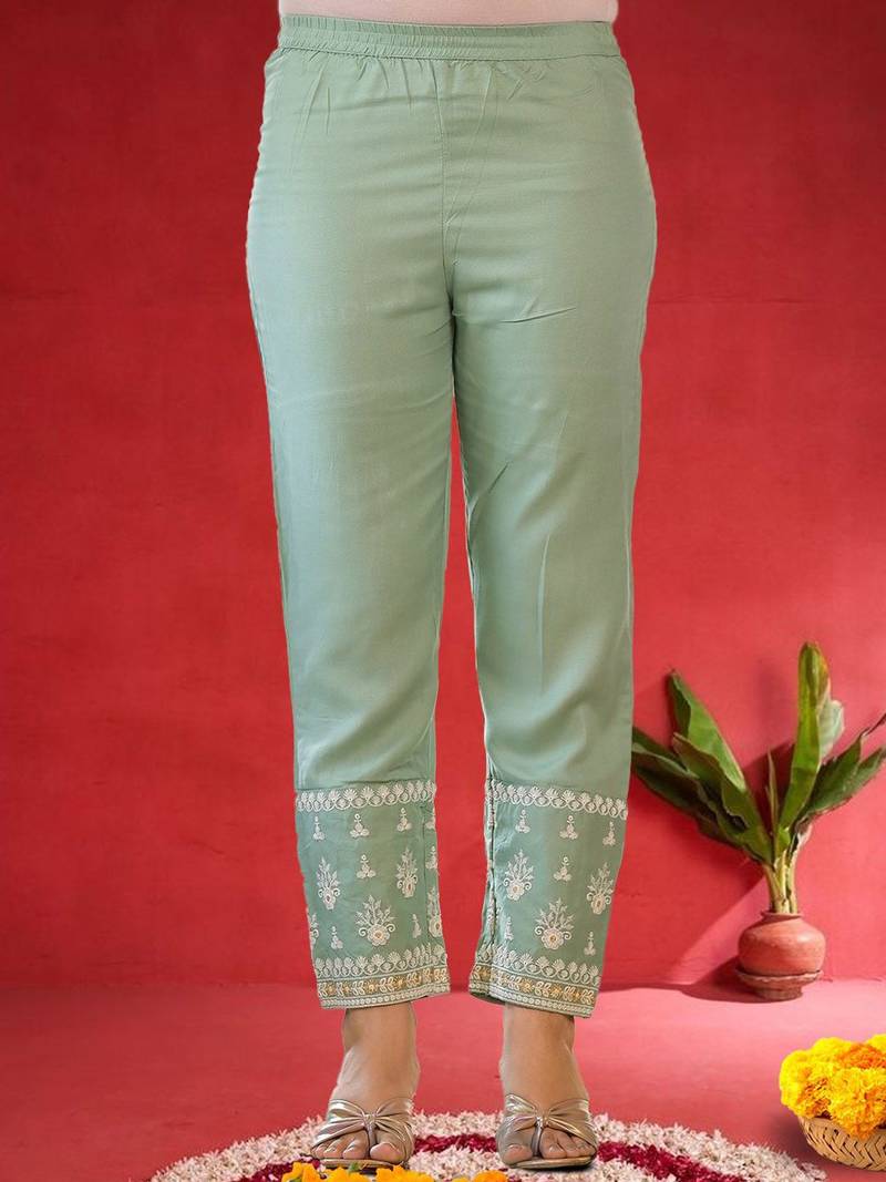 Women Ethnic Motifs Embroidered Kurta with Trouser & Dupatta