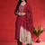 Ethnic Motifs Embroidered V-Neck Zari Straight Kurta With Trousers & Dupatta