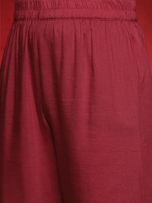 Ethnic Motifs Embroidered V-Neck Zari Straight Kurta With Trousers & Dupatta 3