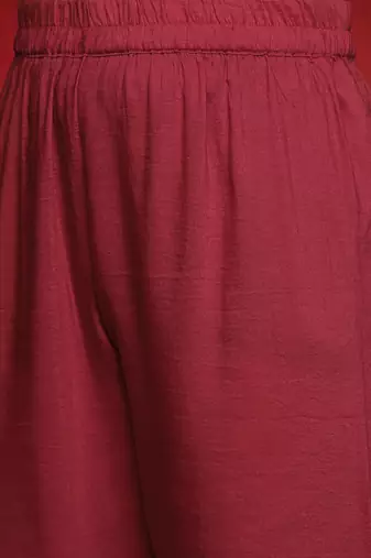 Ethnic Motifs Embroidered V-Neck Zari Straight Kurta With Trousers & Dupatta
