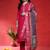 Floral Embroidered Mirror Work Straight Kurta With Trousers & Dupatta
