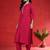 Floral Embroidered Mirror Work Straight Kurta With Trousers & Dupatta
