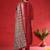 Floral Embroidered Notch Neck Mirror Work Straight Kurta With Trouser And Dupatta