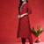 Floral Embroidered Notch Neck Mirror Work Straight Kurta With Trouser And Dupatta