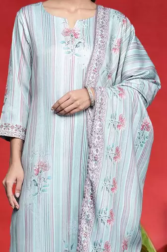 Women Floral Printed Kurta with Palazzo & Dupatta