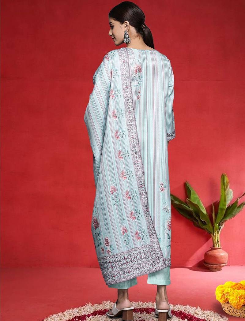 Women Floral Printed Kurta with Palazzo & Dupatta