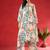 Floral Printed Mandarin Collar Straight Kurta With Trousers