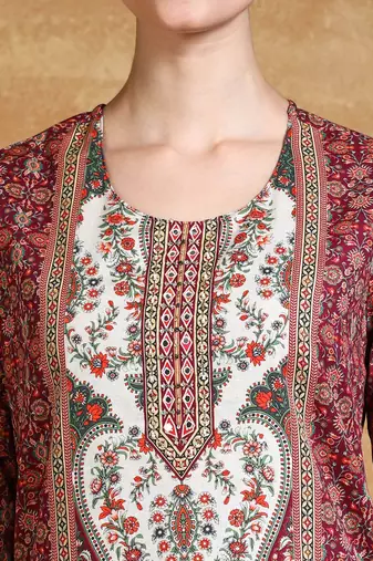 Women Ethnic Motifs Printed Cotton Kurta with Trouser & Dupatta