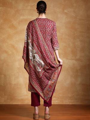Women Ethnic Motifs Printed Cotton Kurta with Trouser & Dupatta 5