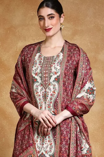 Women Ethnic Motifs Printed Cotton Kurta with Trouser & Dupatta