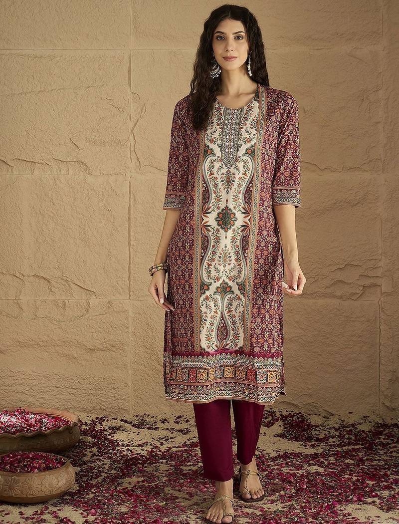 Women Printed Pure Cotton Kurta with Trousers & Dupatta