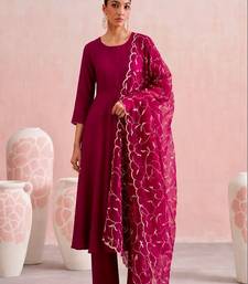 Women Anarkali Kurta with Trousers & Dupatta