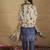 Floral Printed Beads And Stones Chanderi Cotton Kurta With Trousers & Dupatta