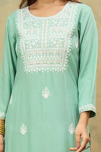 Women Ethnic Motifs Embroidered Round Neck Straight Kurta with Trousers & Dupatta