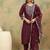Yoke or Border Embroidered Zari Straight Kurta With Trousers & Dupatta