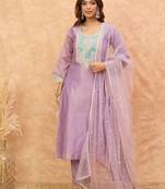 Women Ethnic Motifs Yoke Design Zari Kurta with Trousers & Dupatta