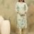 Floral Printed V-Neck Chanderi Silk Kurta With Trousers & Dupatta