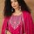 Floral Embroidered Thread Work Straight Kurta With Trousers & Dupatta