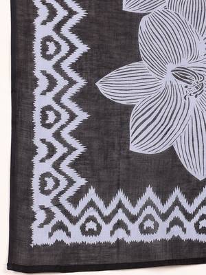 Floral Printed V-Neck Pure Cotton Straight Kurta With Trousers & Dupatta 4