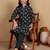 Floral Printed Mandarin Collar Straight Kurta With Trousers