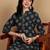 Floral Printed Mandarin Collar Straight Kurta With Trousers