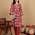 Geometric Printed V-Neck Straight Kurta With Trousers