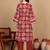 Geometric Printed V-Neck Straight Kurta With Trousers