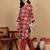 Geometric Printed V-Neck Straight Kurta With Trousers