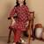 Floral Printed Mandarin Collar Straight Kurta With Trousers