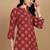 Floral Printed Mandarin Collar Straight Kurta With Trousers