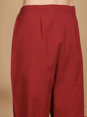 Floral Printed Mandarin Collar Straight Kurta With Trousers 4