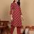 Floral Printed Mandarin Collar Straight Kurta With Trousers