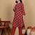 Floral Printed Mandarin Collar Straight Kurta With Trousers