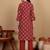 Floral Printed Mandarin Collar Straight Kurta With Trousers