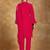 Women Solid Fuchsia Regular Beads and Stones Detail Kurta with Trousers & Dupatta