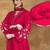 Women Solid Fuchsia Regular Beads and Stones Detail Kurta with Trousers & Dupatta